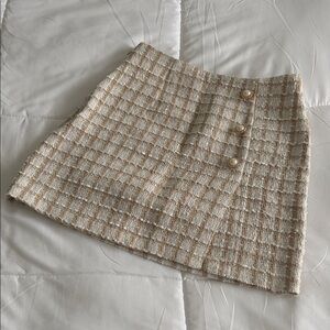 Elegant Beige Tweed Skirt